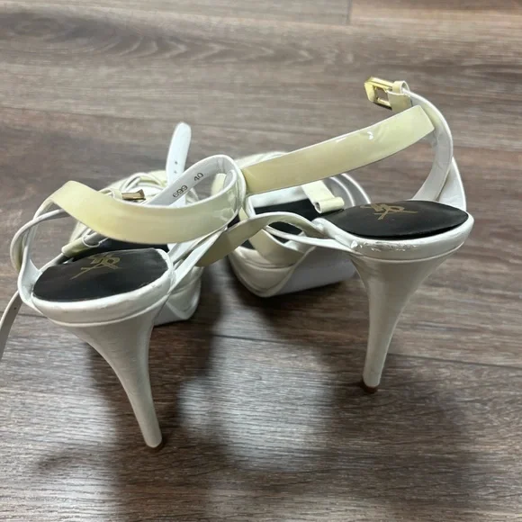 Yves Saint Laurent Women's White Strappy Heels - Picture 5 of 5